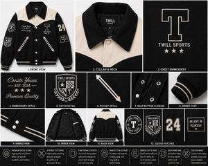 เสื้อแจ็คเก็ตวาร์ซิตี้ขนสัตว์สำหรับผู้ชายสไตล์วินเทจฤดูใบไม้ร่วง คอตั้ง ระบายอากาศได้ดี กันน้ำ กันลม เหมาะสำหรับใส่ไปโรงเรียน มหาวิทยาลัย หรือใส่ลำลอง - Product Image 5