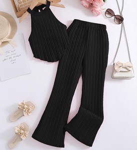 Conjunto de Ropa Infantil Otoñal Vintage para Niñas, Incluye Blusa de Manga Corta con Botones y Conjunto para Bebé Niña - Product Image 6