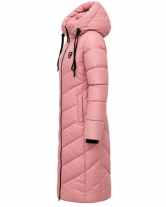 Nueva Parka Larga con Capucha para Mujer, Color Rosa Sólido, Abrigo de Invierno con Cierre de Cremallera, Chaqueta Acolchada Gruesa, Fabricante - Product Image 3