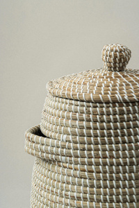 Offre Spéciale 2026 – Lot de 3 paniers de rangement en jonc de mer avec couvercle, paniers à linge domestiques en osier naturel, fabriqués au Vietnam - Product Image 4