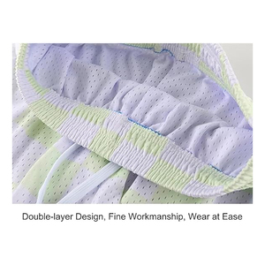 Shorts décontractés pour hommes, taille mi-haute, en polyester, tissu maillé épais, fermeture à cordon, design simple et élégant, séchage rapide, respirant - Product Image 6