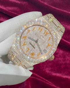 Montre automatique mécanique de luxe en acier inoxydable, édition limitée, avec diamants ETA et moissanite VVS1 sertie (Bussdown Iced) pour homme, avec boîte - Product Image 3