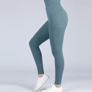 Pantalones de equitación de tela elástica y ajuste cómodo con material transpirable y tacto suave, pantalones de equitación OEM - Product Image 2