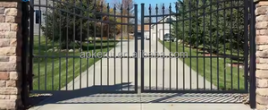 Porte coulissante électrique de haute qualité sécurité aluminium intimité extérieur <span class=keywords><strong>fer</strong></span> <span class=keywords><strong>forgé</strong></span> avec modélisation 3D - Product Image 4