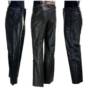 Pantalon de moto décontracté pour homme Samroz Sports en cuir de vachette noir de qualité supérieure, toutes saisons, manches longues, sans couture - Product Image 4