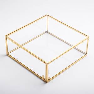 Vintage Customizable Size Jewelry <b>Box</b> Beautiful <b>Glass</b> Design Jewelry <b>Box</b> Handmade Classic Jewelry Gold Plated - Product Image 4
