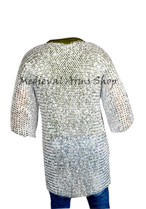 Aluminum Chainmail Shirt Half Sleeve 10mm Riveted <b>Ring</b> Viking Knight Armor Medieval Historical Reenactment And Halloween Costume - Product Image 5