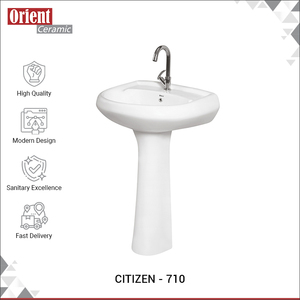 Venta al por Mayor de Artículos Sanitarios de Cerámica de Alta Calidad, Fáciles de Limpiar, Higiénicos y Súper Elegantes, Lavabo con Pedestal - Product Image 2