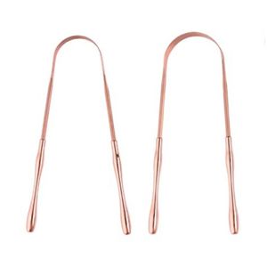 Raspador de Lengua de Doble Color, Plata y Oro Rosa, Juego de 2 Piezas, Forma de U, Acero Inoxidable, Higiene Bucal, Eliminador de Bacterias y Mal Aliento para Adultos - Product Image 3