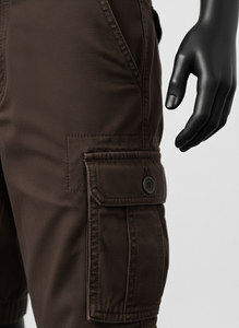 กางเกงขาสั้นคาร์โก้ผู้ชายสำหรับฤดูร้อน กางเกงขาสั้นคาร์โก้ลำลองสไตล์ไฮสตรีทเหนือเข่า ผ้าฝ้าย กางเกงซาฟารีขาสั้นสำหรับผู้ชาย - Product Image 4