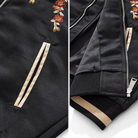 Blouson Bomber Matelassé Style Chinois Skyler pour Homme, Noir, Imperméable, Col Marin, Fermeture Éclair, Idéal pour l'Automne