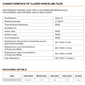 Carrelage en céramique et porcelaine 300x300 mm, design sculpté, pour murs et sols de salle de bain et de cuisine, surface résistante aux taches et durable. - Product Image 2