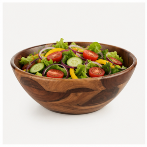 Grand saladier en bois d'acacia naturel, fait main, écologique, pour fruits et collations, logo personnalisé, vente en gros - Product Image 2