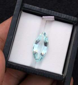 Aigue-marine naturelle taille marquise facettée bleue, pierre précieuse en vrac pour bague, pendentif, bijoux, pierre de naissance de mars, qualité excellente et rare - Product Image 1