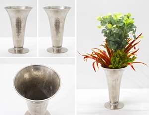 Florero de aluminio Premium Níquel crudo Brillante Niquelado Moderno Lujo Venta caliente Hogar Boda Florero antiguo decorativo - Product Image 6