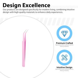 Pinzas de precisión para pestañas, extensiones de pestañas postizas de acero inoxidable, herramientas profesionales para salón, maquillaje DIY, uso doméstico - Product Image 4