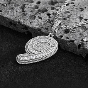 Pendentif en argent sterling 925 de haute qualité, design personnalisé, bijoux fins, diamant, numéro, pendentif hip-hop, collier - Product Image 5