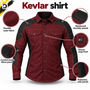 Camisa Premium de Kevlar con Zonas de Tela Reforzada, Ajuste Cómodo y Estilo Moderno Diseñada para Motociclismo y Actividades al Aire Libre - Product Image 6