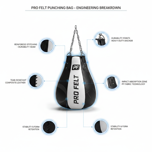 Último modelo de saco de boxeo personalizado estilo lágrima para entrenamiento de MMA en gimnasio, sacos de boxeo duraderos de cuero con cadena para colgar. - Product Image 2