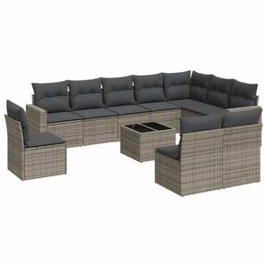 Ensemble de canapés de jardin en rotin tressé pour 8 personnes, meubles d'extérieur rembourrés, design contemporain - Product Image 2