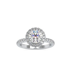 Indian Supplier Elegant Silver Plated Hip Hop <b>Iced</b> Diamond <b>Ring</b> Moissanite Sparkling Stone IGI Certified Diamond <b>Ring</b> for Unisex - Product Image 2