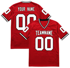 Camiseta de Fútbol Americano Personalizada para Hombre, Cuello en V, Manga Corta, Malla Transpirable de Poliéster, Uniforme de Equipo con Impresión Sublimada - Product Image 6