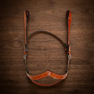 Unique Design Floral (V) Browband Medium Oil Headstall Bridle Hand <b>Tooled</b> Available At Export Quality And Price - Product Image 6