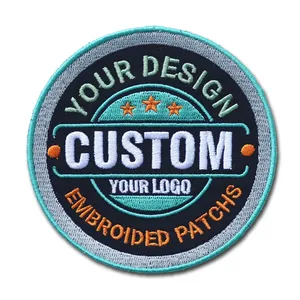 Custom Embroidered Circle <b>Patch</b> With Your Design Logo <b>Sew</b>-<b>On</b> Nonwoven Felt Fabric <b>Patch</b> - Product Image 1
