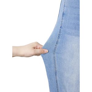 2025 femmes à la mode taille haute petit ami jean coupe ample jambe droite ourlet brut extensible cheville Denim pantalon respirant nœud - Product Image 6