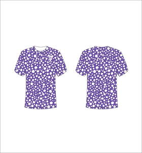 เสื้อยืดผู้ชายสีม่วงลายจุด แขนสั้น คอกลม ทรงปกติ สวมใส่สบาย ผลิตจากผ้าโพลีเอสเตอร์ถัก 100% ระบายอากาศได้ดี - Product Image 1