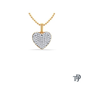 Pendentif Cœur en Or 10K Pavé de Diamants (Naturels) avec Pierre Ronde Brillant de 0,40 ct, Sertie à Griffes – Vente en Gros et Détail OEM - Product Image 3