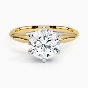 Bague de fiançailles solitaire en diamant rond de 2 carats, certifiée IGI, or rose 14 carats, 6 griffes, bijoux de luxe pour mariage et soirée - Product Image 1