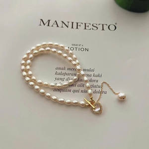 Collar de Perlas de Agua Dulce Versátil, Conexión de una Sola Vía, Cadena de Clavícula Natural Ligera y Resistente para Uso Diario - Product Image 3