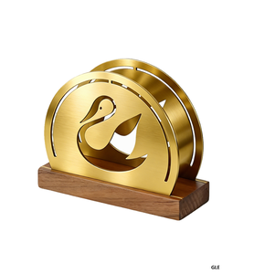 Hot Seller New Arrival Golden Finished Iron Metal Square Shape Attractive Design <b>Paper</b> Holder Napkin Holder <b>Paper</b> <b>Tissue</b> Holder - Product Image 5