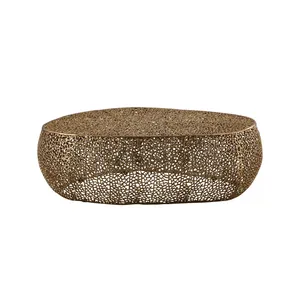Table d'appoint en métal de designer faite à la main avec surface en marbre blanc, mobilier haut de gamme, Zahid Exports, finition plaquée sécurisée. - Product Image 2