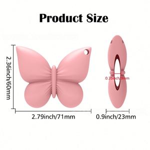 <b>Custom</b> Logo 2.79In Silicone Portable Clip on Butterfly Style Lip Gloss Bracket Keychain Pendant for <b>Lipstick</b> Perfume - Product Image 2