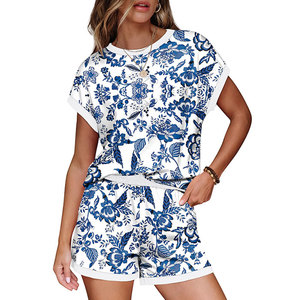 2026 New Style Wholesale Women Shorts <b>Set</b> Sublimation Printed Two <b>Piece</b> Shorts <b>Set</b> For Sale - Product Image 1