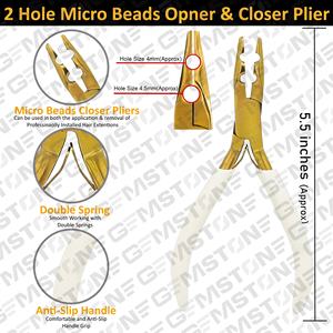 Kit d'outils d'extensions de cheveux réutilisables durables or blanc/noir mat pinces en acier inoxydable Micro anneaux boucle aiguilles pinces à cheveux - Product Image 3