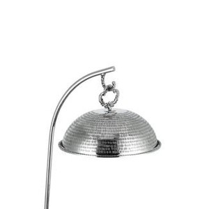 Elegant Hammered Silver Sphere <b>Chafing</b> Dish Luxury Hanging Dome Lid Buffet Warmer with <b>Fuel</b> Holder for High End Events Cafe - Product Image 5