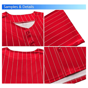 100 Percent Polyester Baseball Jersey Quick Dry Anti Wrinkle Button Down Softball Top Streetwear - Product Image 4