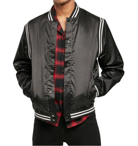Chaqueta de béisbol Letterman de estilo casual para hombre, chaqueta universitaria completamente blanca de satén para hombre. - Product Image 1