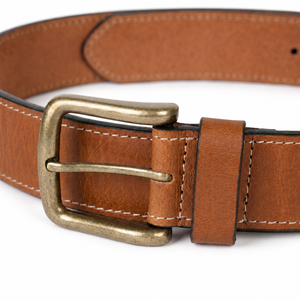 Mens Genuine Leather Vintage Brown <b>Belt</b> Solid Alloy Pin Buckle Handmade Casual <b>Jeans</b> <b>Belt</b> 3.5cm Width Custom Logo Wholesale OEM - Product Image 6