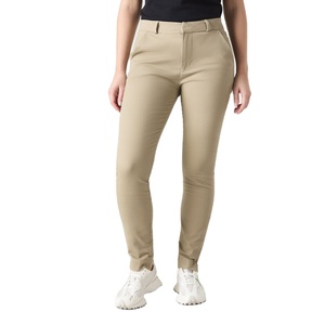 Haute qualité léger coton tissu été femmes Chino pantalon respirant couleur unie coupe ajustée écologique séchage rapide BD - Product Image 5