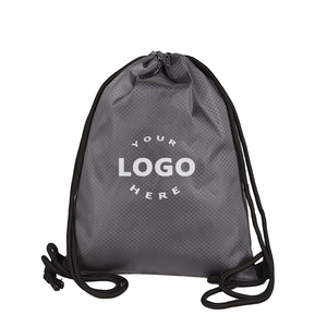 Unisex <b>Drawstring</b> Gym <b>Backpack</b> Purple Solid Color Polyester Casual Style Lightweight With Logo Space - Product Image 2