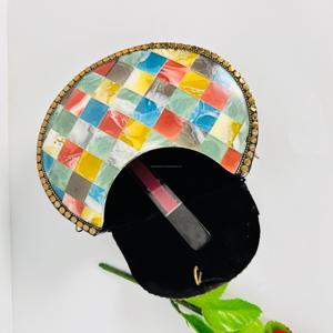 Bolso de mano de mármol multicolor antiguo de lujo para mujer, bolso de noche con escultura de resina pulida moderna hecha a mano - Product Image 5