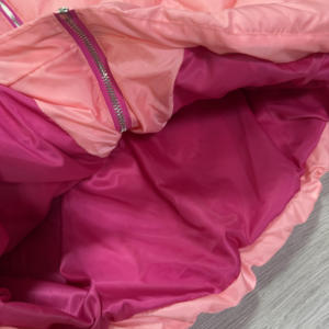 OEM Women Winter Crop Hooded Puffer Jacket Detachable Hat Custom High Quality Fashion Warm Pink Down Jacket - Product Image 2