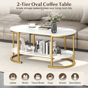 Tavolino da Caffè in Marmo con Design Elegante e Vano Portaoggetti - Product Image 6