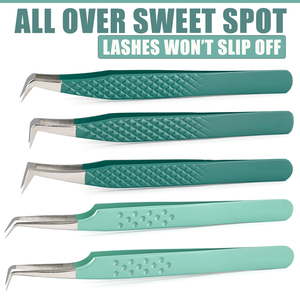 Textured Non-Slip Finish High-Precision Premium Quality Durable Stainless Steel Pointed Eyelash Extension and Volume Tweezers - Product Image 3