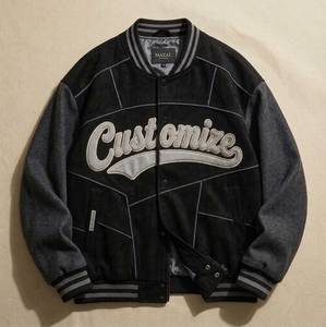Custom Mens Baseball Varsity <b>Jacket</b> Satin Sleeves Embroidered <b>Patches</b> Wholesale for Sportswear Brands - Product Image 2