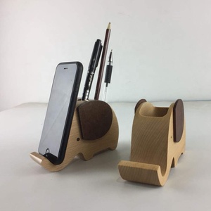 Portalápices de Madera Hecho a Mano con Forma de Elefante, Soporte para Móvil, Juguetes Decorativos de Madera para el Hogar, Oficina, Escuela, Precio al por Mayor AMGE AMW0970 - Product Image 2
